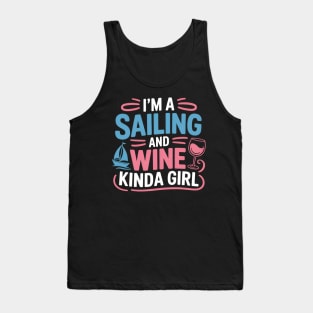 Sailing And Wine Sailboat Women Sailor Boater Tank Top